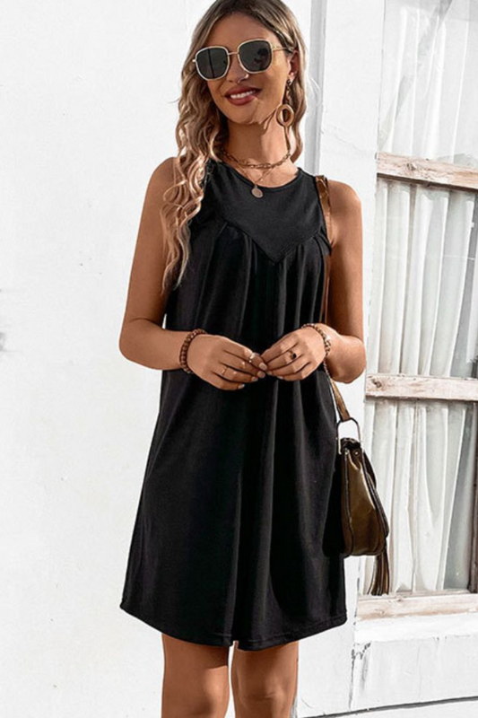 Round Neck Sleeveless Mini Dress