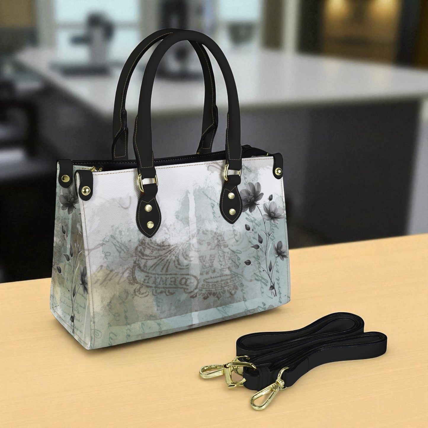 Dora Vegan Leather Abstract Art Print Handbag