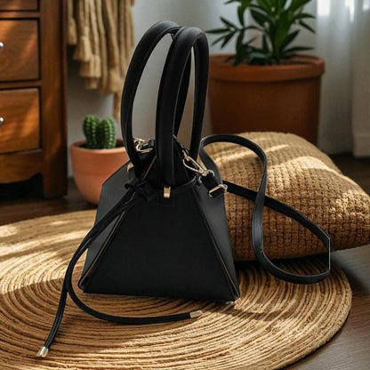 The Geo-Chic Triangular Vegan Leather Crossbody Bag