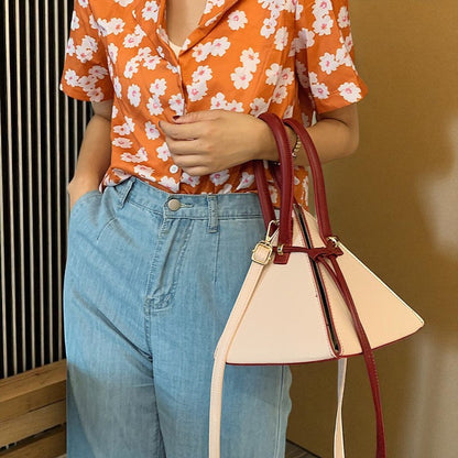 The Geo-Chic Triangular Vegan Leather Crossbody Bag