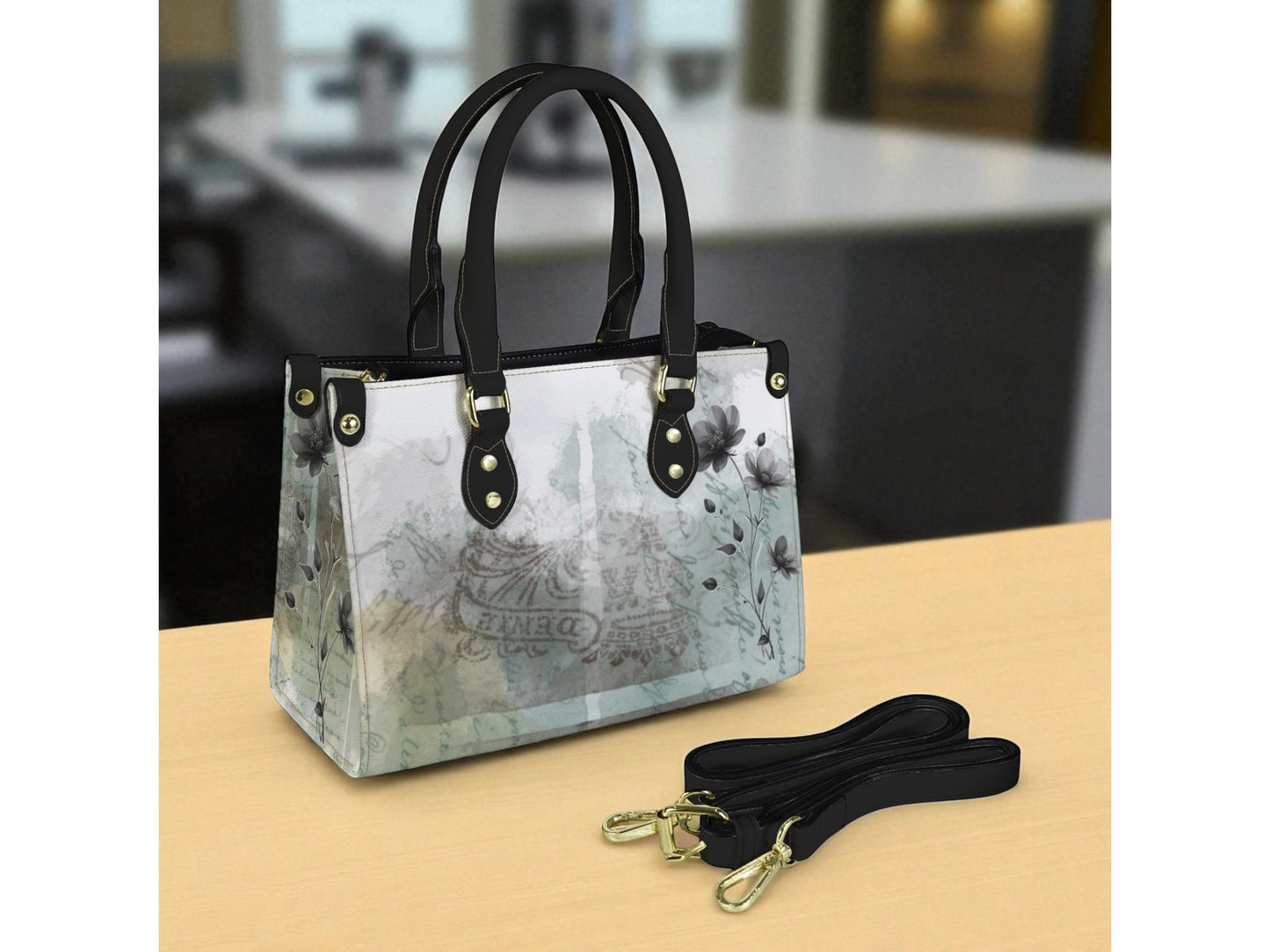 Dora Vegan Leather Abstract Art Print Handbag