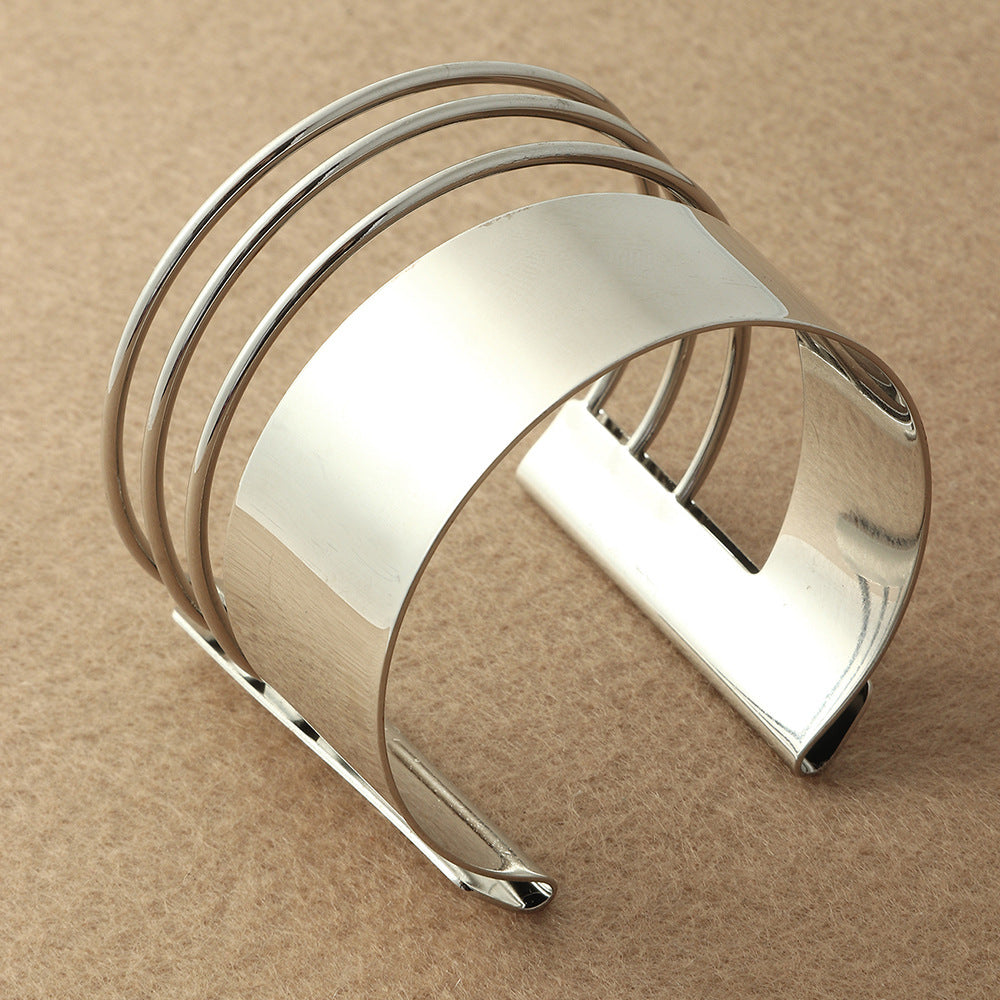 Geometric Hollow Cuff Bracelet