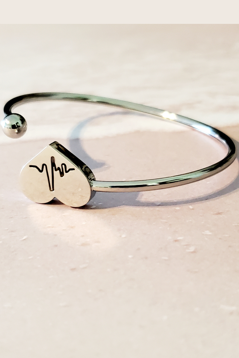 Flexible Titanium Steel ECG Heart Bracelet