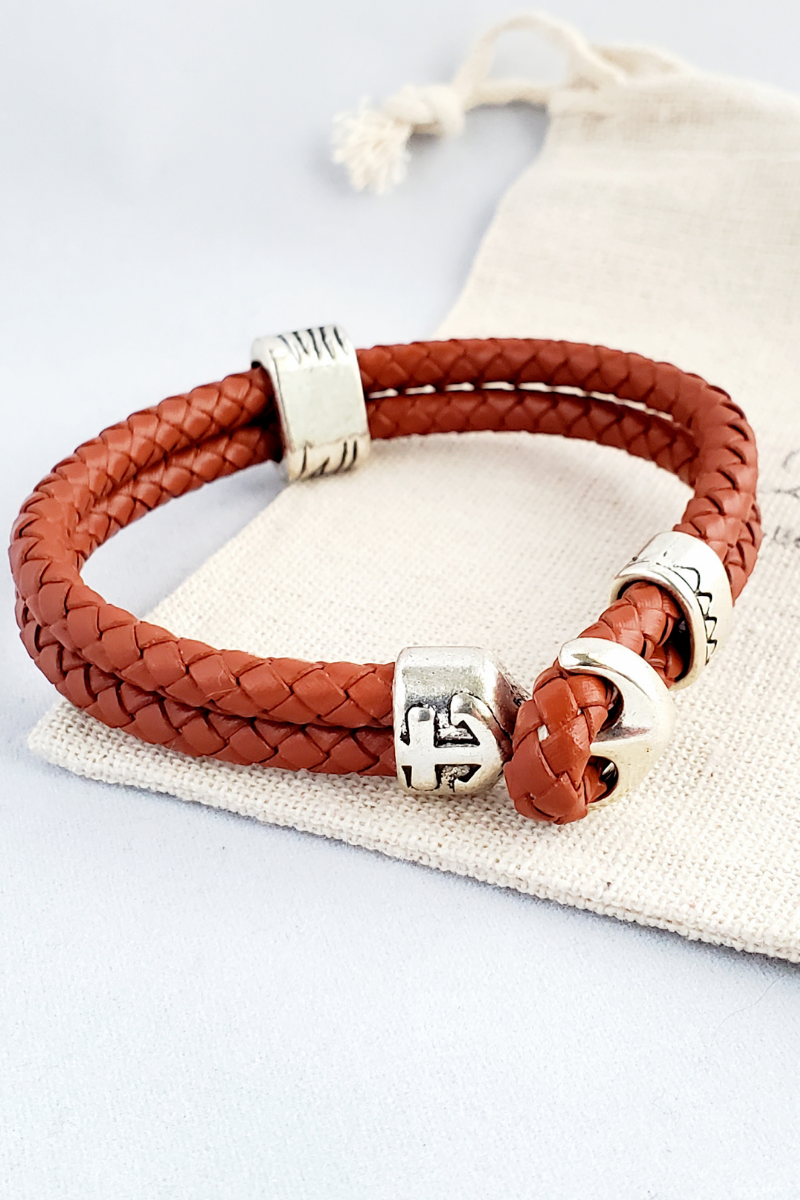 Brown Leather Rope  Bracelet