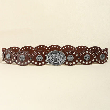 Oval Vegan Leather Belt