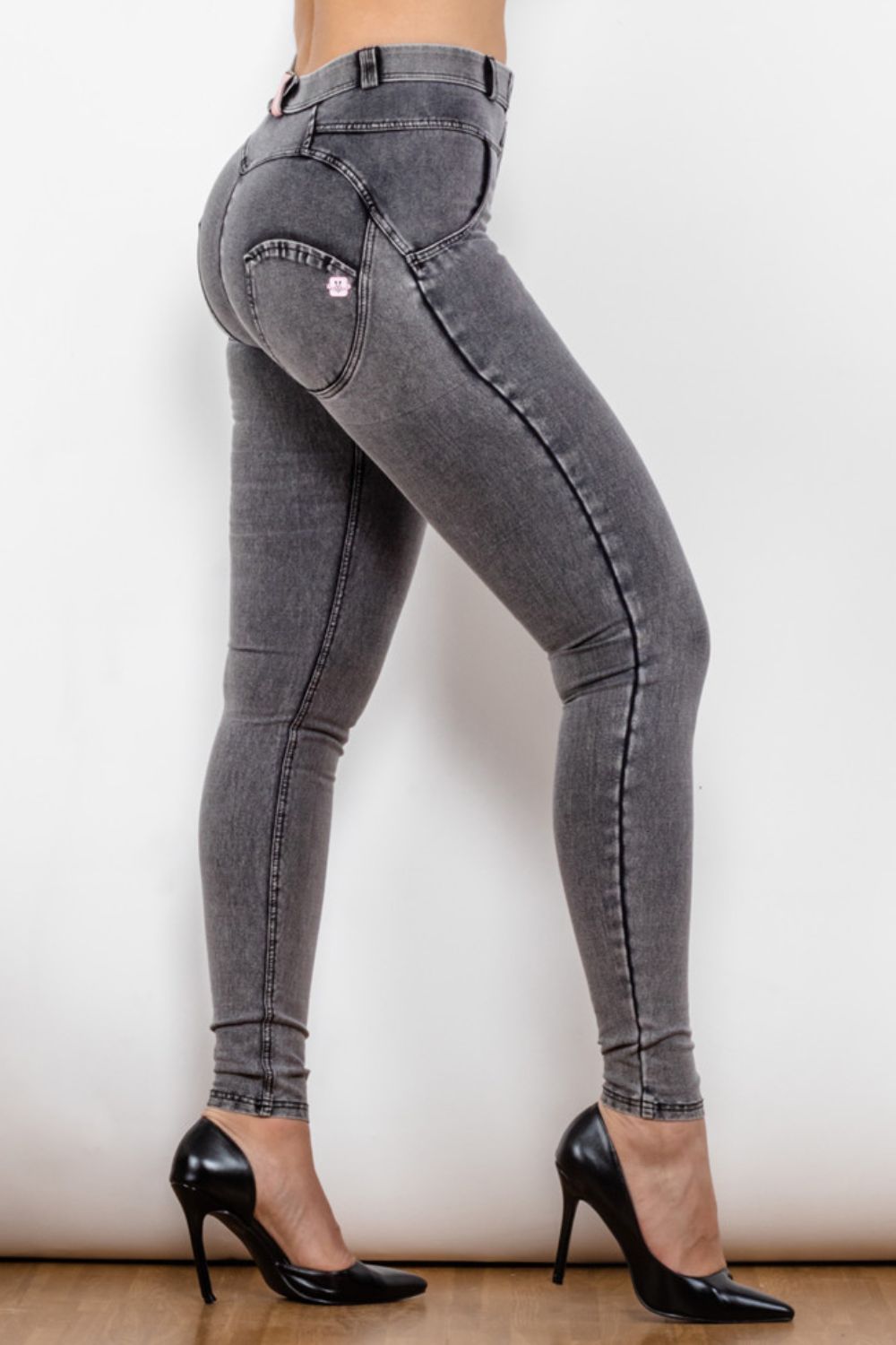 Buttoned Skinny Long Jeans
