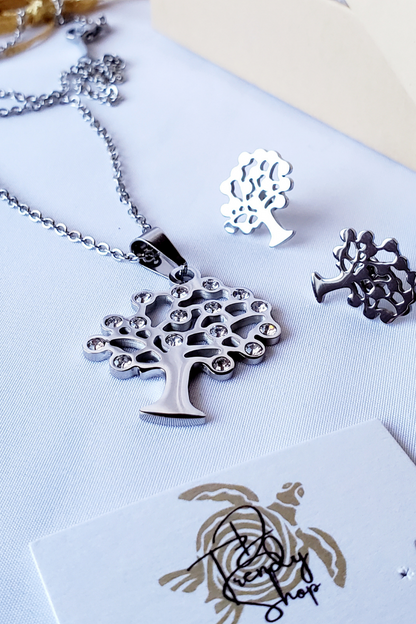 Tree of Life Zirconia and Stainless Steel Set