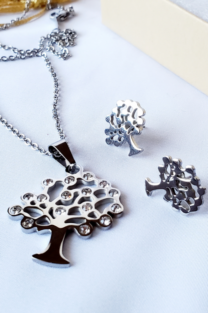 Tree of Life Zirconia and Stainless Steel Set
