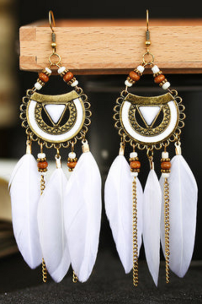 Long feather earrings